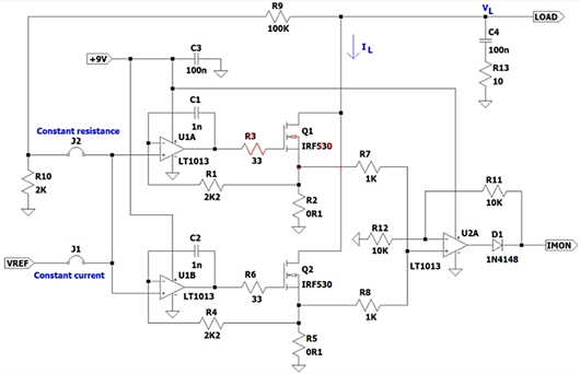 運算放大器 MOSFET 電流負載