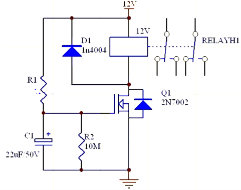 12V延時關閉電路