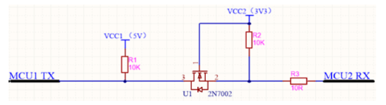 電平轉(zhuǎn)換電路 VDD和MCU之間串口通信