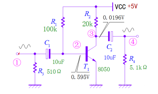 NPN三極管單管放大電路