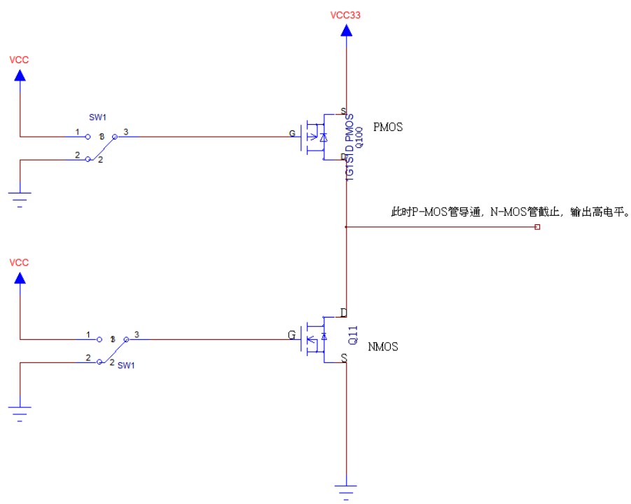 推挽輸出電路中電平高低