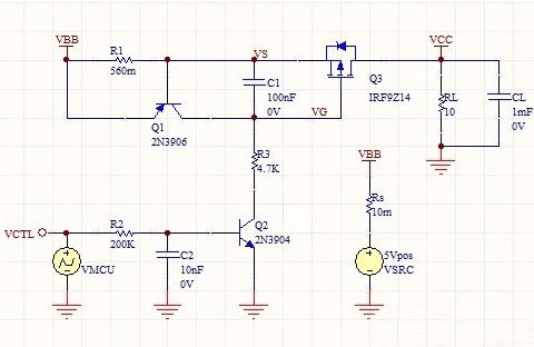 PMOS電源開關電源 電壓瞬間拉低